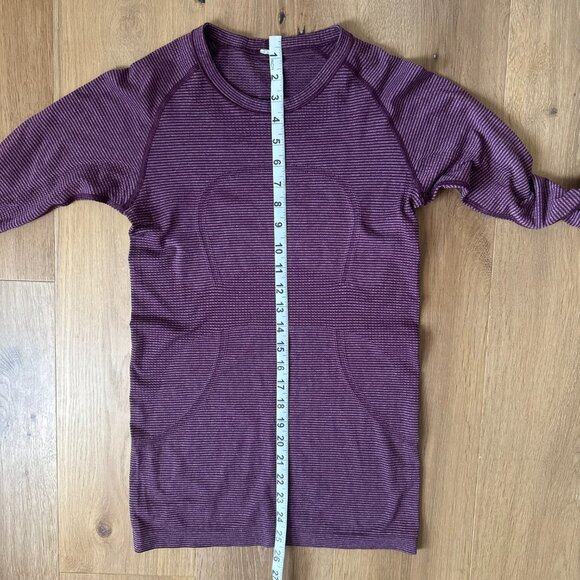 Lululemon Swiftly Tech Long Sleeve Crew – Tonka Stripe Heathered Plum - Picture 12 of 12